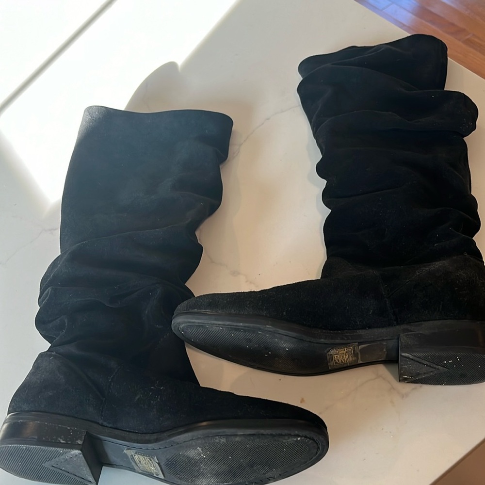 Aldo black suede slouch boot